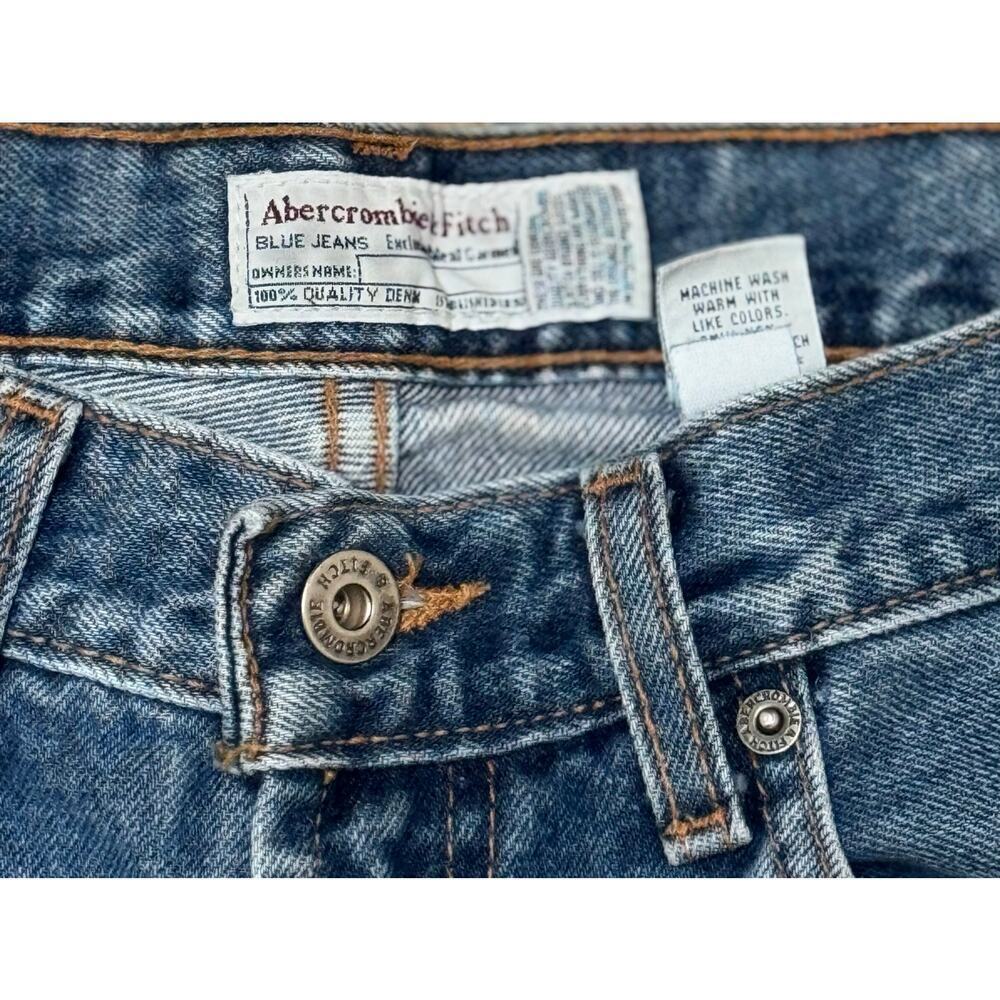 Abercrombie & Fitch Slouch Denim Shorts Size 4 Raw Hem - Picture 5 of 6
